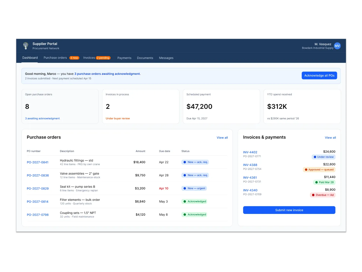 Self-Service Supplier Portal